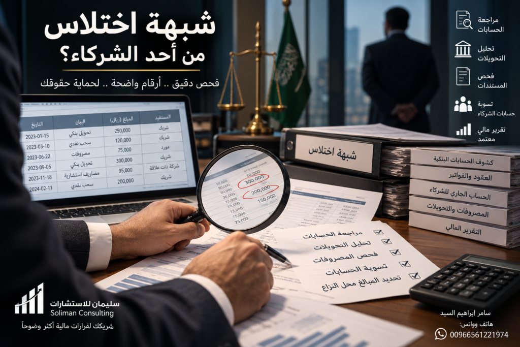 محاسب قانونى فى السعودية لفحص شبهة اختلاس الشركاء
