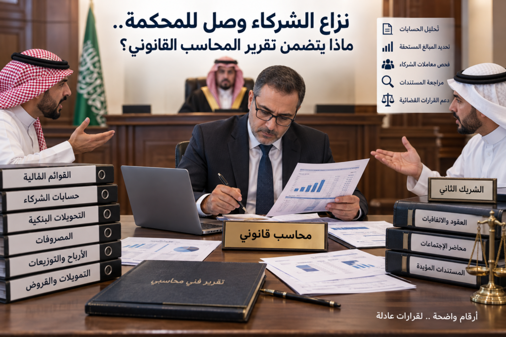 محاسب قانونى في نزاع الشركاء بالمحكمة